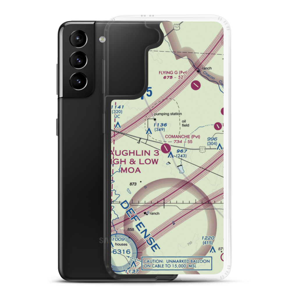 Comanche Ranch Airport (5TE0) VFR Sectional Samsung Case Samsung Galaxy S21 Plus model shown