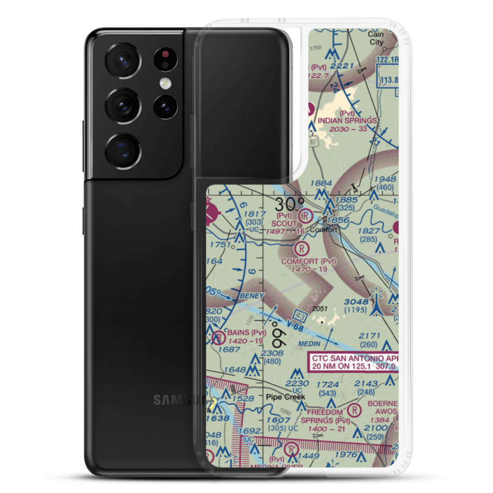 Comfort Airpark (17TE) VFR Sectional Samsung Case Samsung Galaxy S21 Ultra model shown