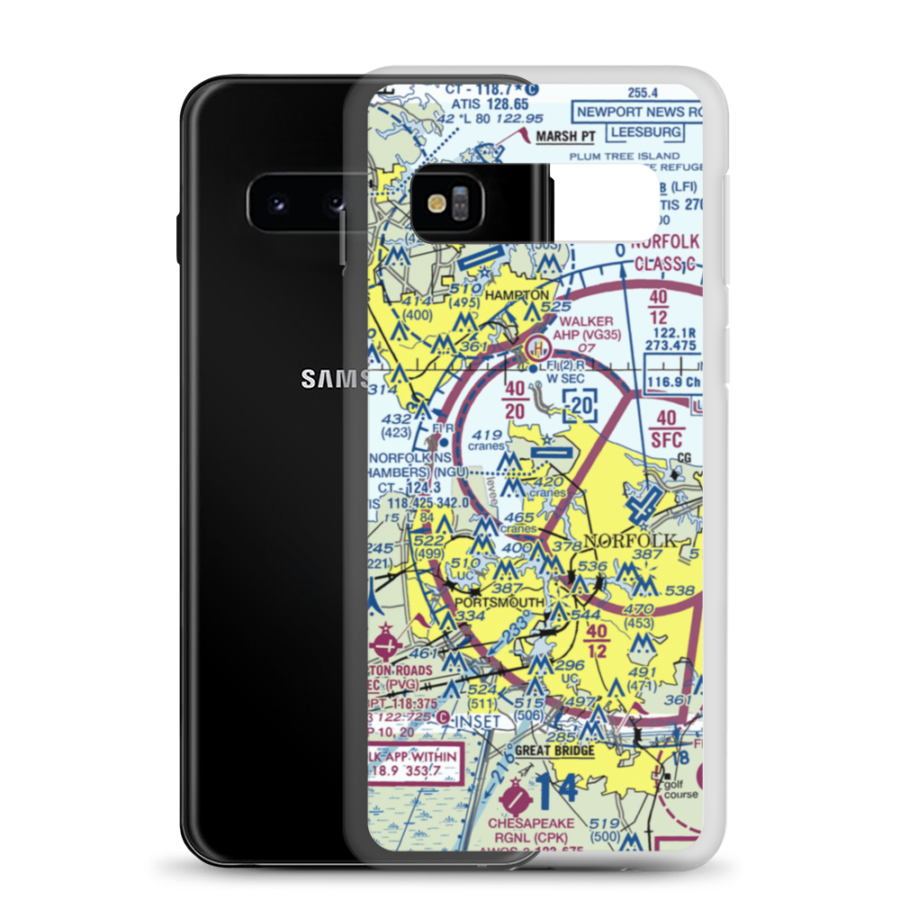 Comlantflt Heliport (NCL) VFR Sectional Samsung Case Samsung Galaxy S10 model shown