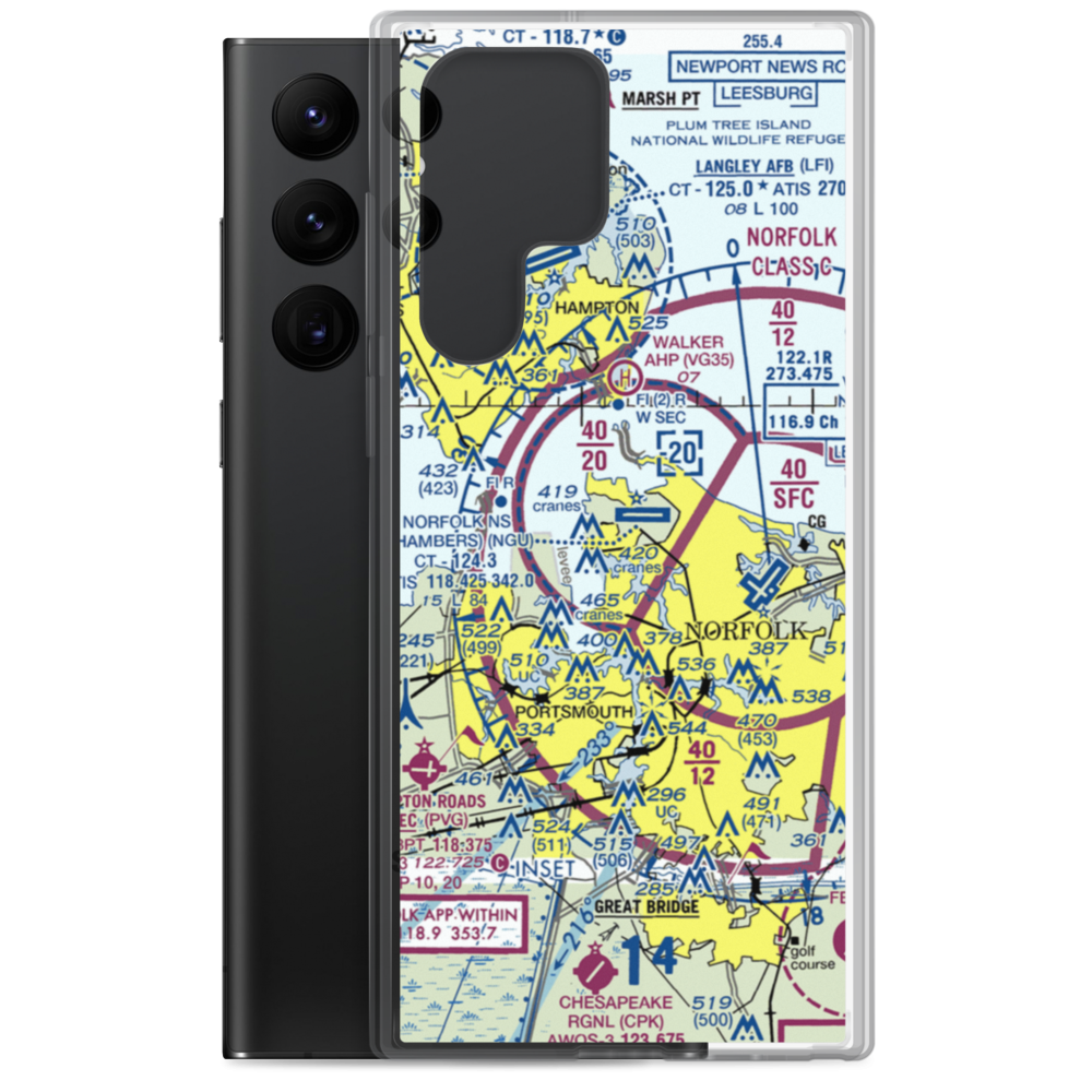 Comlantflt Heliport (NCL) VFR Sectional Samsung Case Samsung Galaxy S22 Ultra model shown
