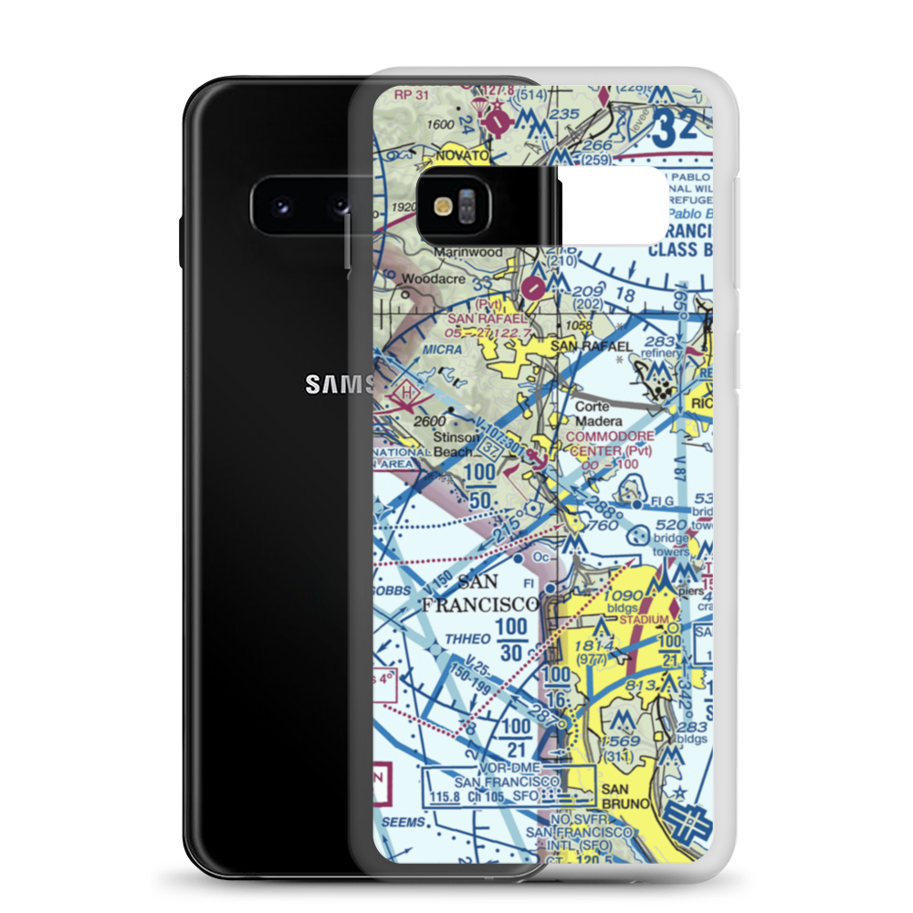 Commodore Center Heliport (JMC) VFR Sectional Samsung Case Samsung Galaxy S10 model shown