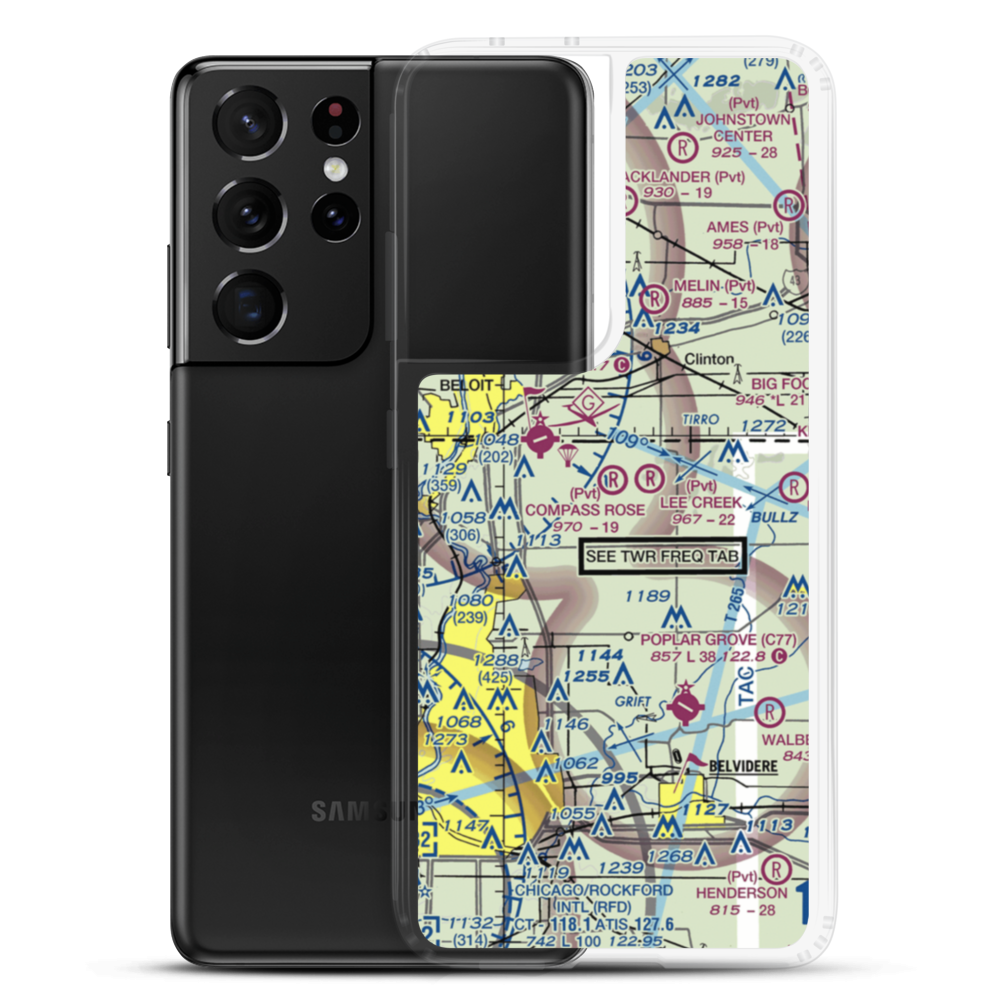 Compass Rose Airport (LL87) VFR Sectional Samsung Case Samsung Galaxy S21 Ultra model shown