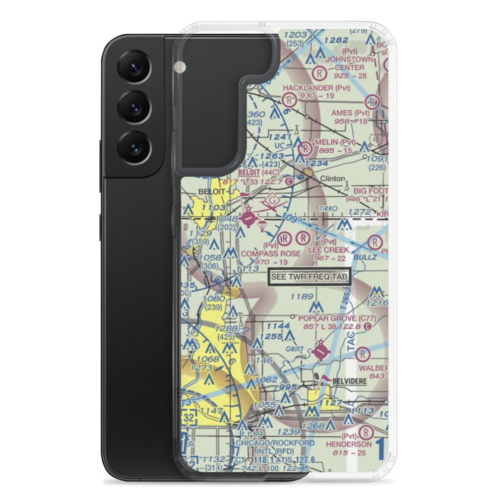 Compass Rose Airport (LL87) VFR Sectional Samsung Case Samsung Galaxy S22 Plus model shown