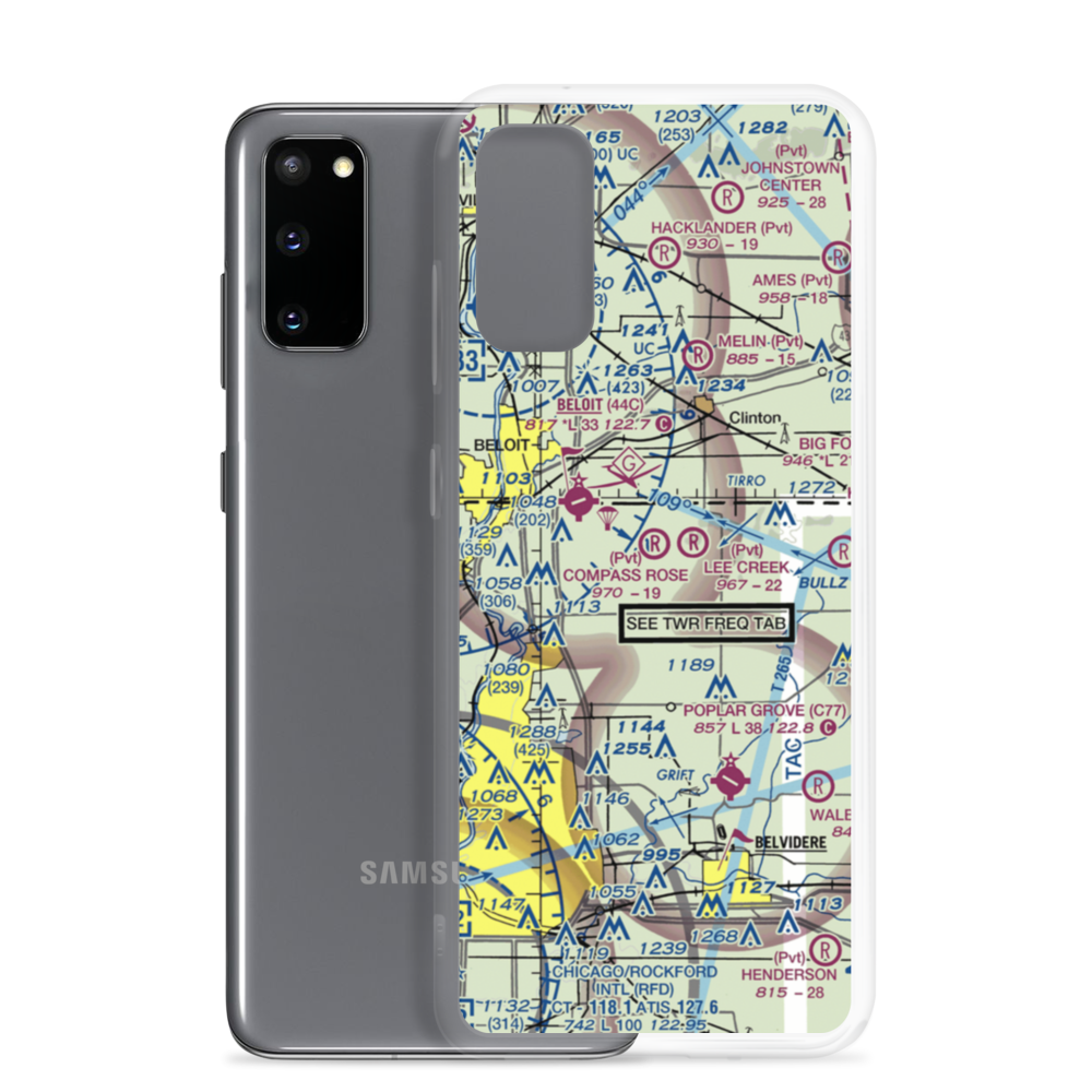 Compass Rose Airport (LL87) VFR Sectional Samsung Case Samsung Galaxy S20 model shown