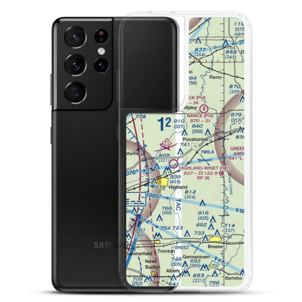 Compton Airport (3LL9) VFR Sectional Samsung Case Samsung Galaxy S21 Ultra model shown