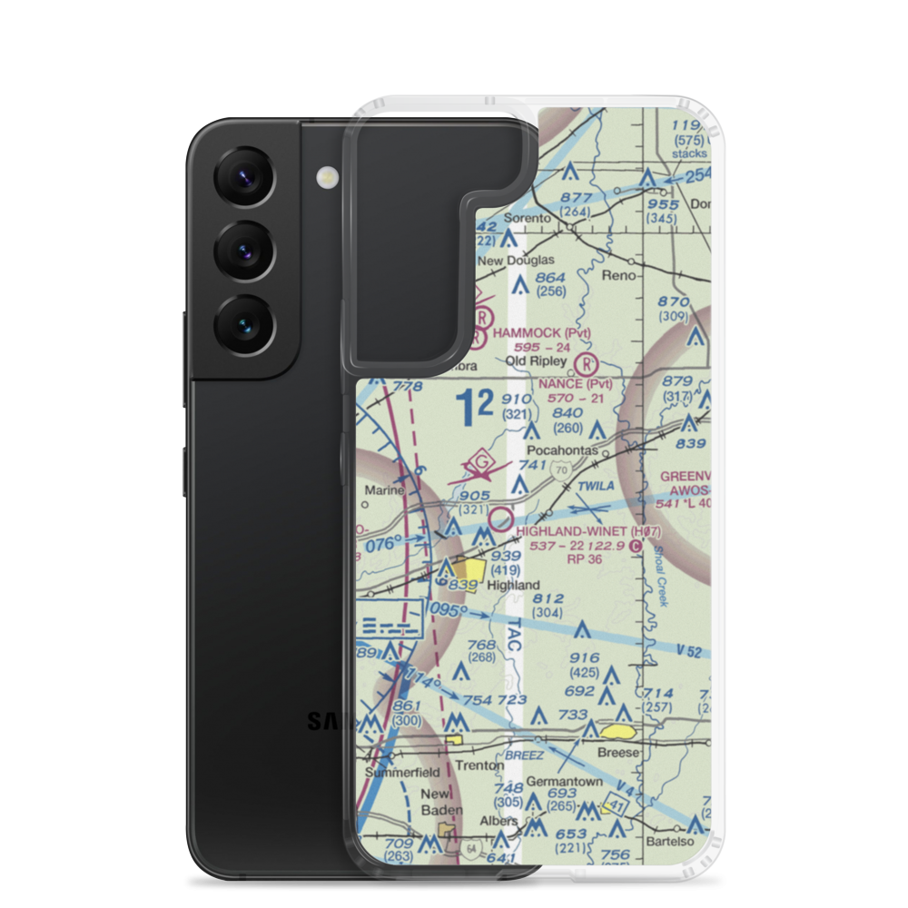 Compton Airport (3LL9) VFR Sectional Samsung Case Samsung Galaxy S22 model shown