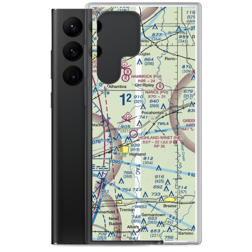 Compton Airport (3LL9) VFR Sectional Samsung Case Samsung Galaxy S22 Ultra model shown