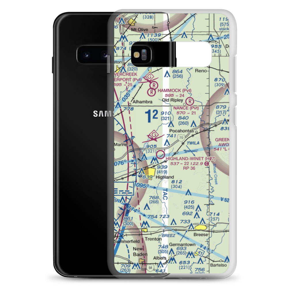 Compton Airport (3LL9) VFR Sectional Samsung Case Samsung Galaxy S10+ model shown