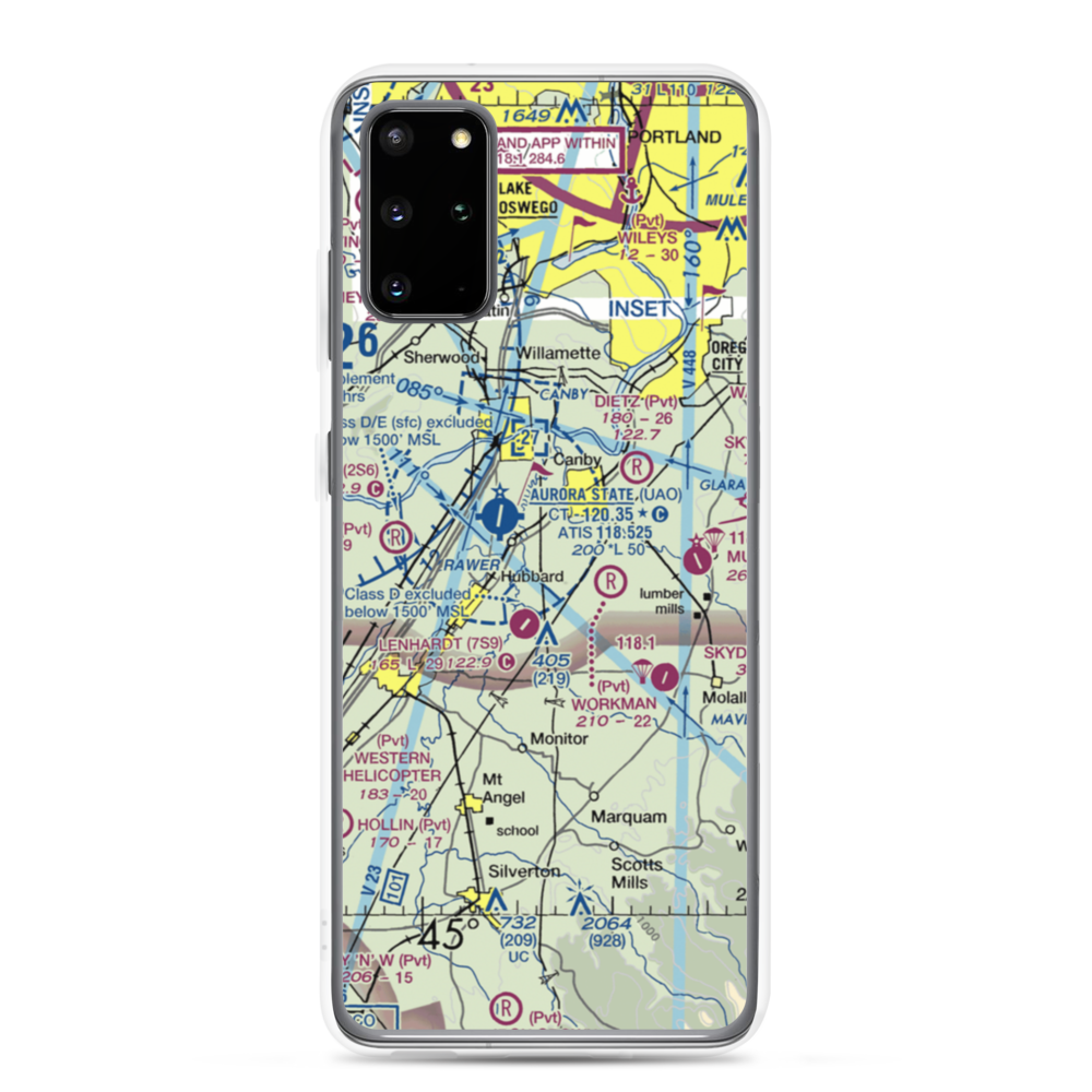 Compton Airport (44OR) VFR Sectional Samsung Case Samsung Galaxy S20 Plus model shown