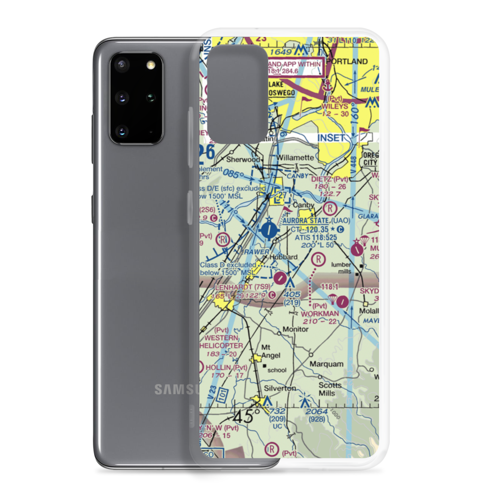 Compton Airport (44OR) VFR Sectional Samsung Case Samsung Galaxy S20 Plus model shown