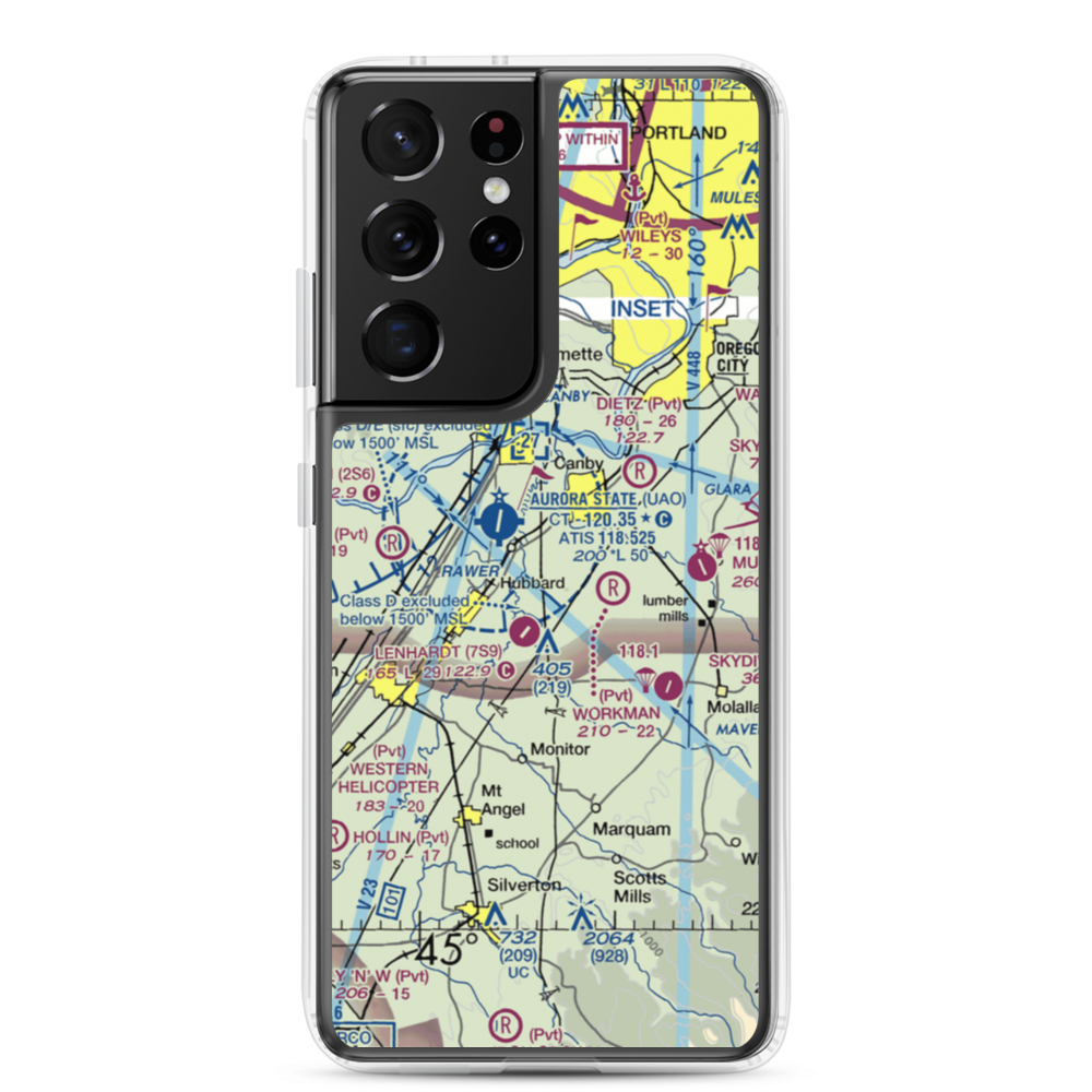 Compton Airport (44OR) VFR Sectional Samsung Case Samsung Galaxy S21 Ultra model shown