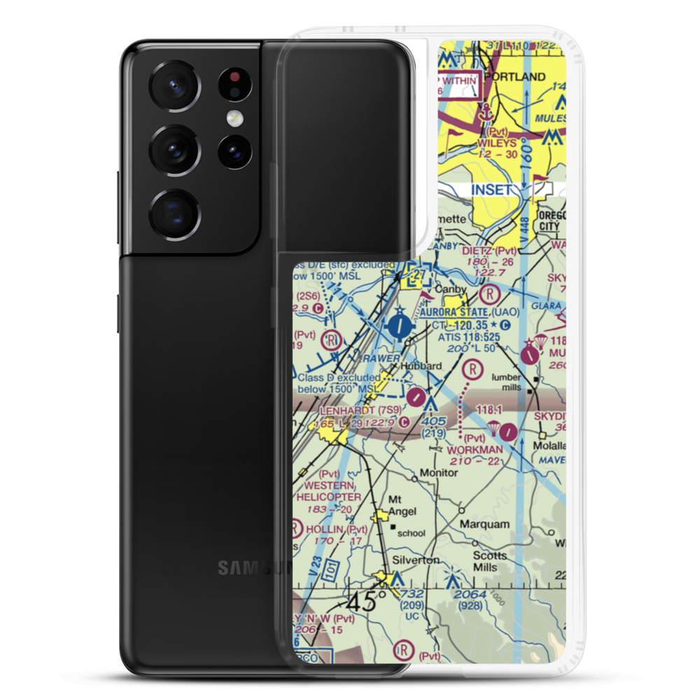 Compton Airport (44OR) VFR Sectional Samsung Case Samsung Galaxy S21 Ultra model shown