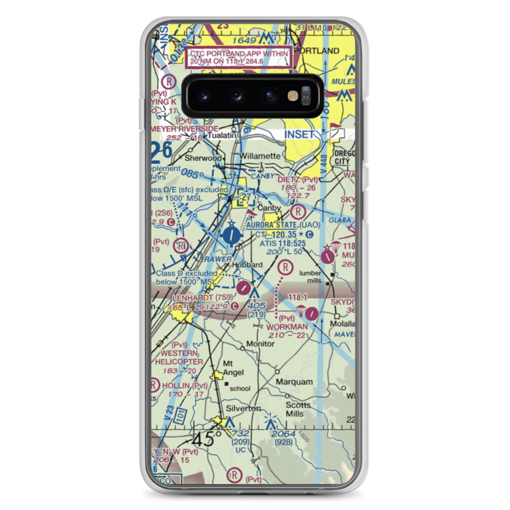 Compton Airport (44OR) VFR Sectional Samsung Case Samsung Galaxy S10+ model shown