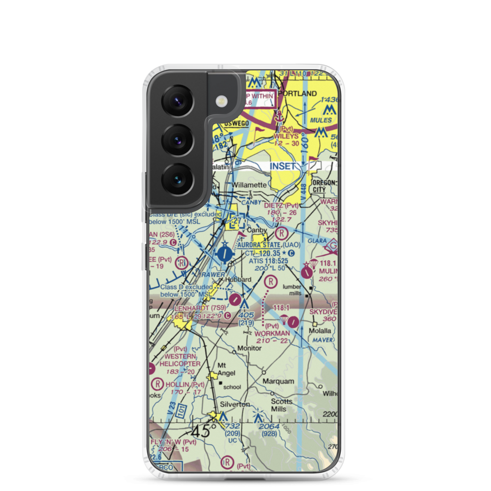 Compton Airport (44OR) VFR Sectional Samsung Case Samsung Galaxy S22 model shown