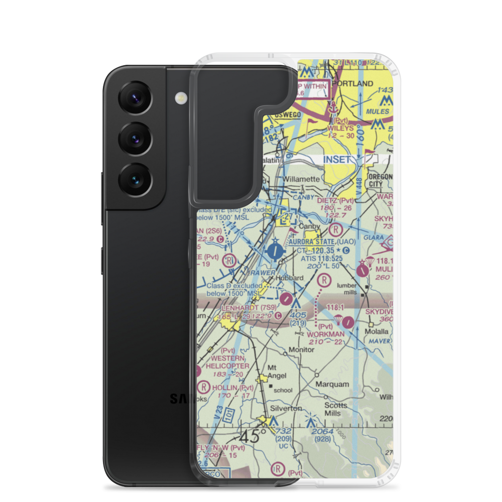 Compton Airport (44OR) VFR Sectional Samsung Case Samsung Galaxy S22 model shown