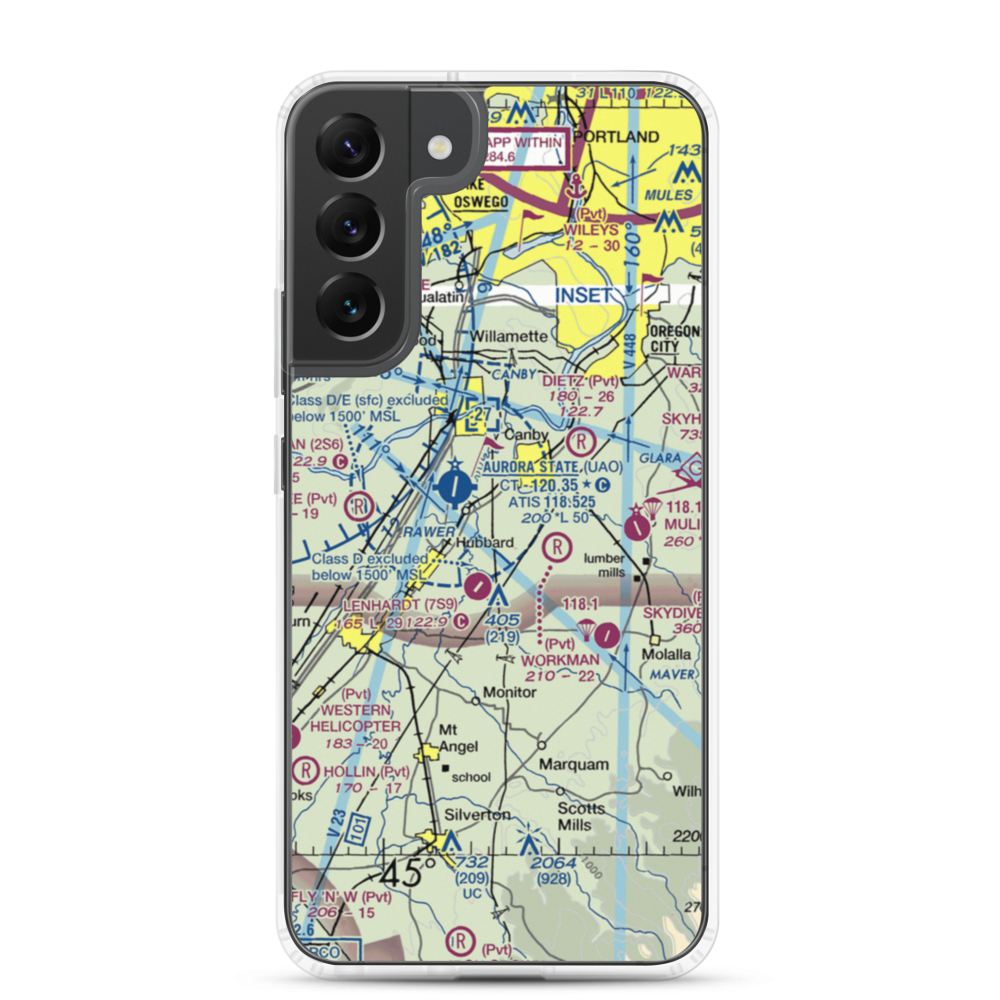 Compton Airport (44OR) VFR Sectional Samsung Case Samsung Galaxy S22 Plus model shown