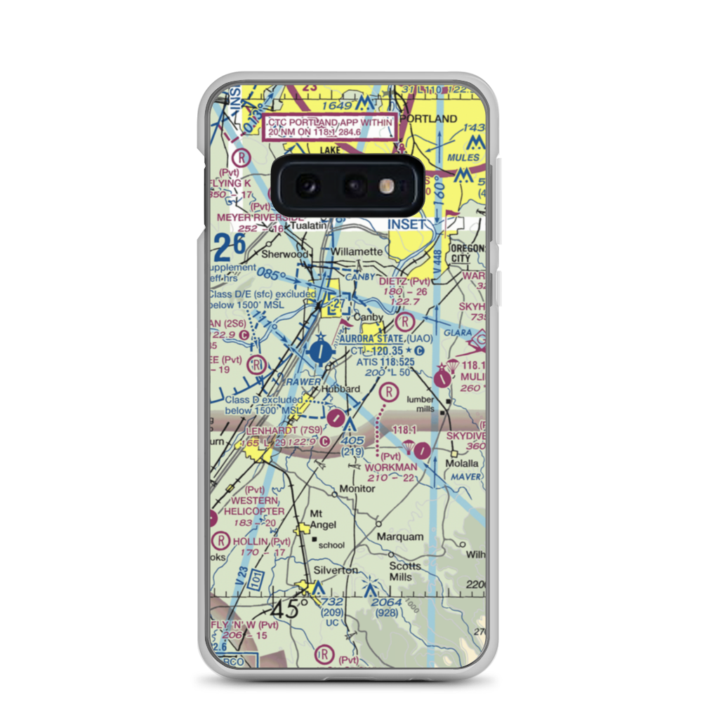Compton Airport (44OR) VFR Sectional Samsung Case Samsung Galaxy S10e model shown