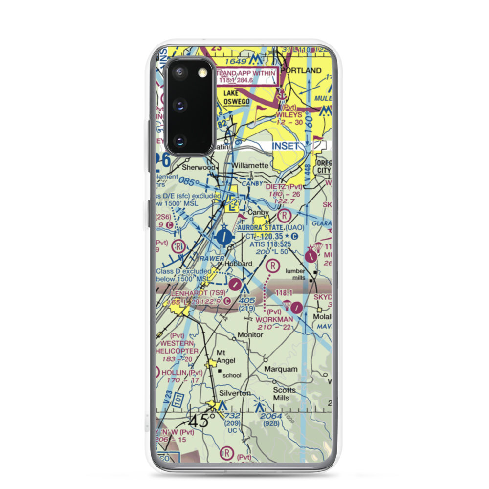 Compton Airport (44OR) VFR Sectional Samsung Case Samsung Galaxy S20 model shown