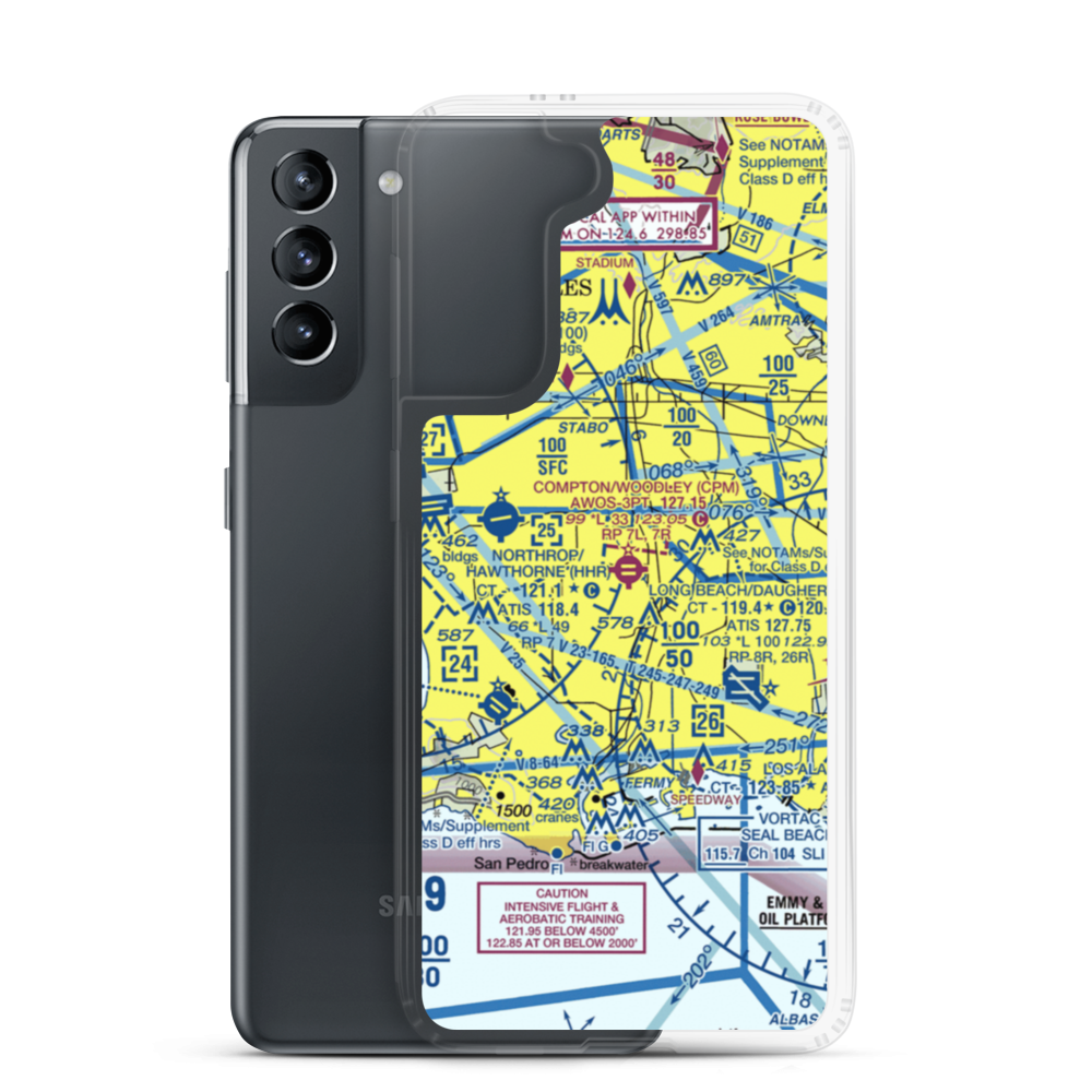 Compton Woodley Airport (CPM) VFR Sectional Samsung Case Samsung Galaxy S21 model shown