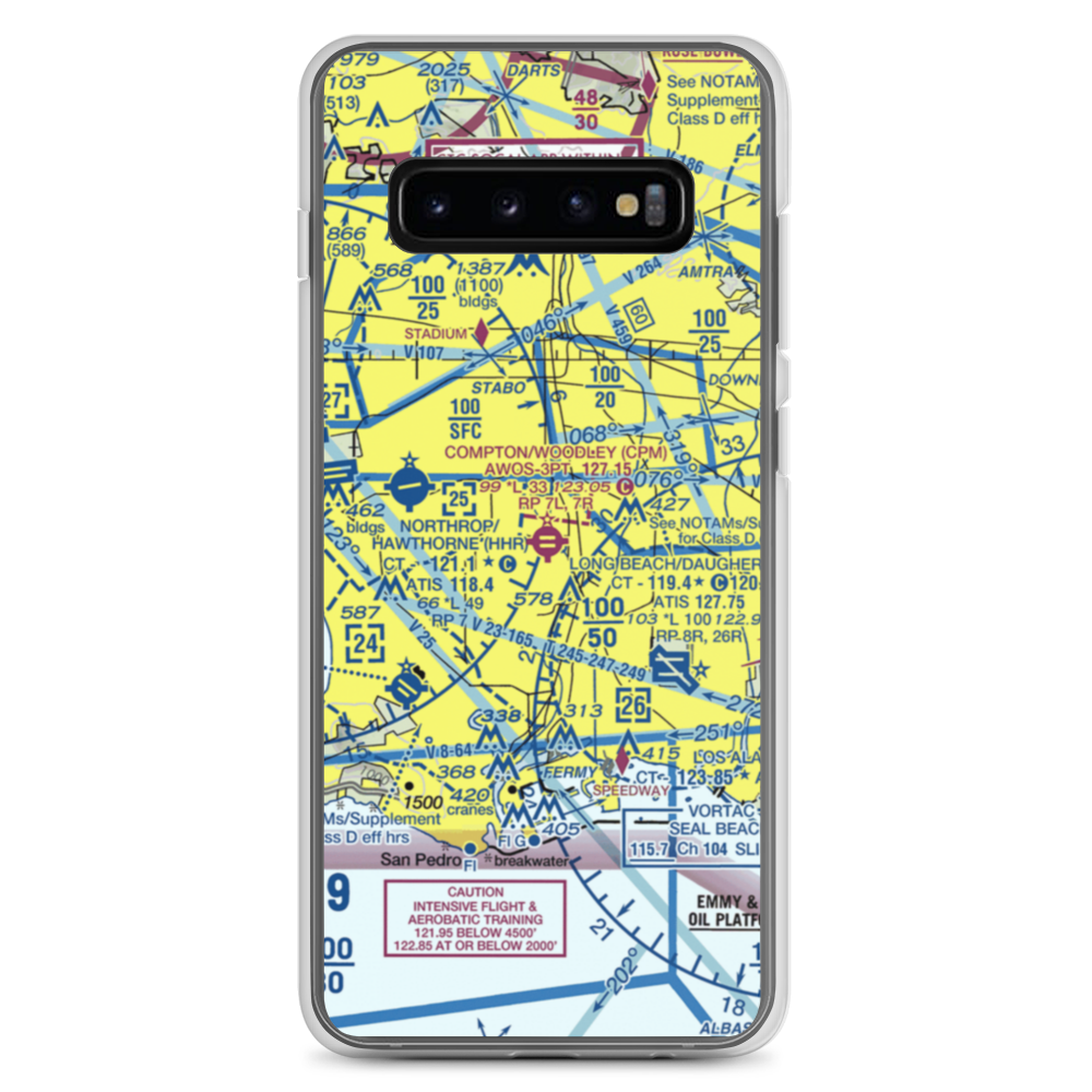 Compton Woodley Airport (CPM) VFR Sectional Samsung Case Samsung Galaxy S10+ model shown