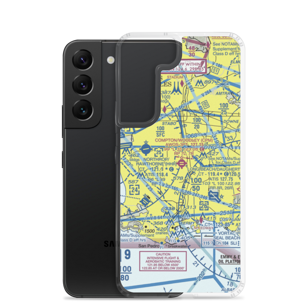 Compton Woodley Airport (CPM) VFR Sectional Samsung Case Samsung Galaxy S22 model shown