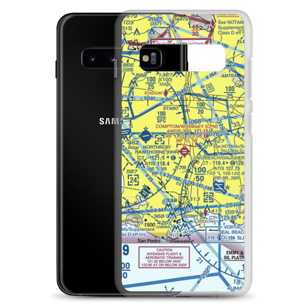 Compton Woodley Airport (CPM) VFR Sectional Samsung Case Samsung Galaxy S10+ model shown