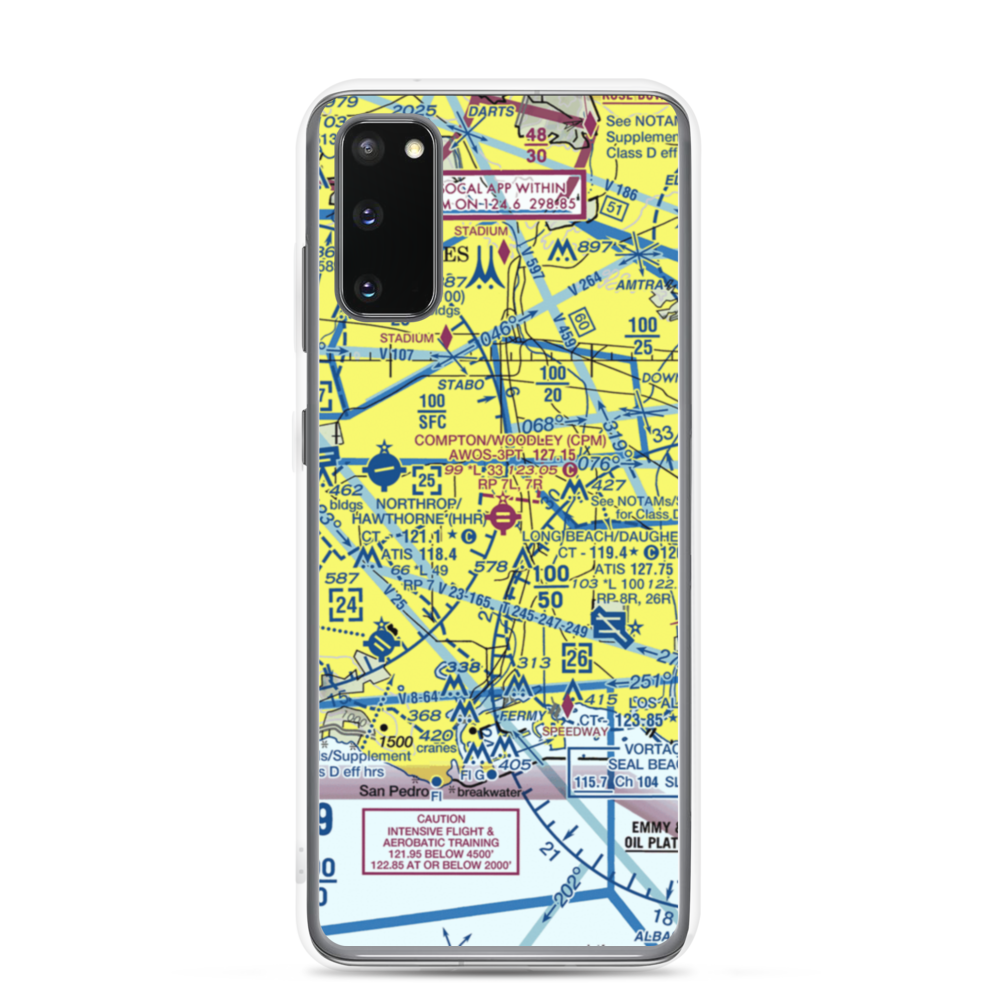 Compton Woodley Airport (CPM) VFR Sectional Samsung Case Samsung Galaxy S20 model shown