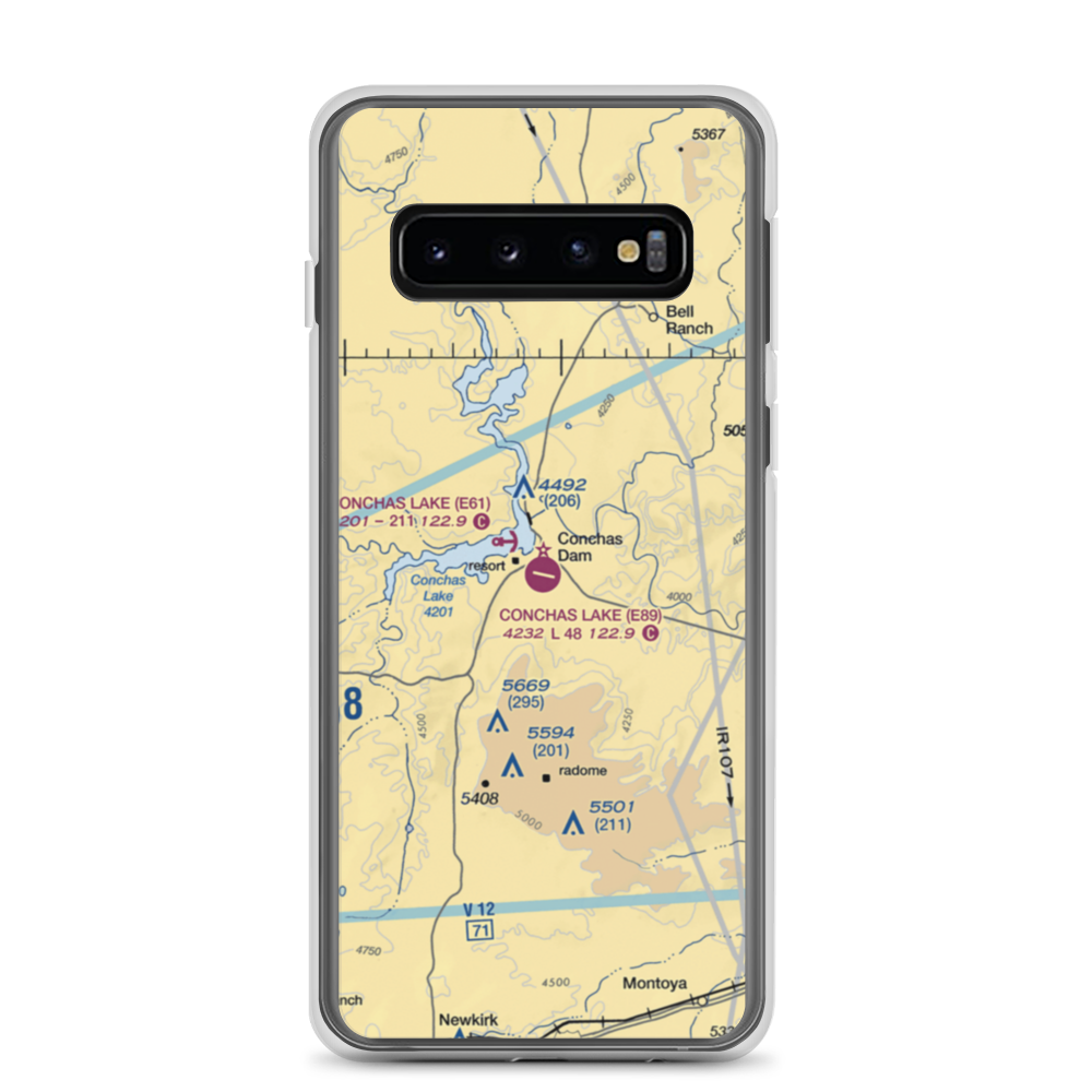 Conchas Lake Airport (E89) VFR Sectional Samsung Case Samsung Galaxy S10 model shown
