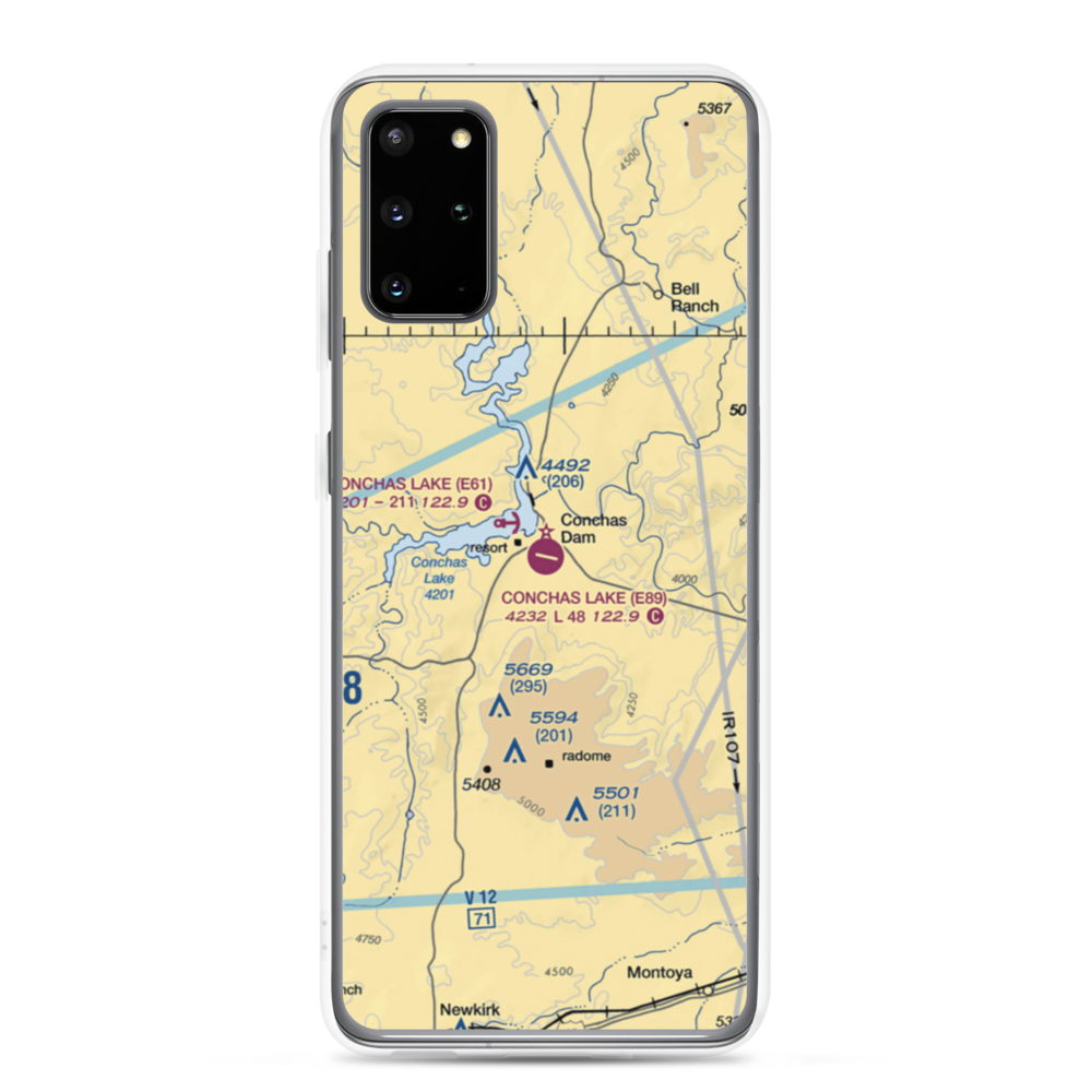 Conchas Lake Airport (E89) VFR Sectional Samsung Case Samsung Galaxy S20 Plus model shown