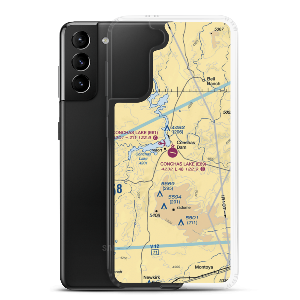 Conchas Lake Airport (E89) VFR Sectional Samsung Case Samsung Galaxy S21 Plus model shown