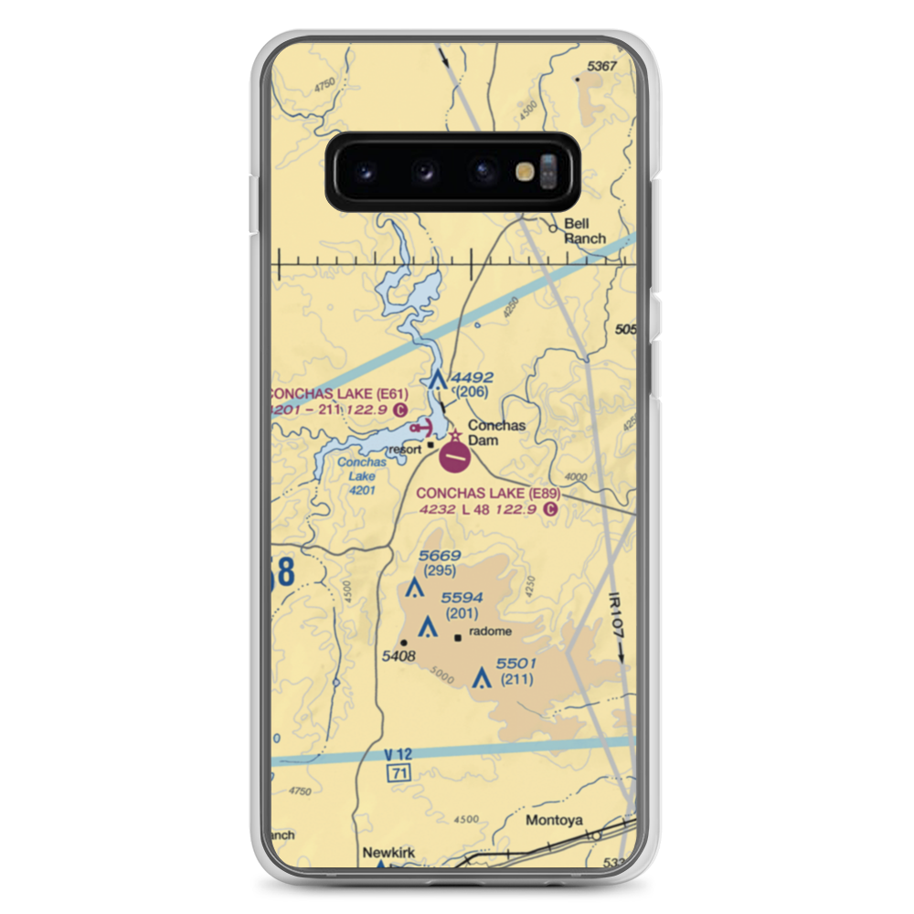 Conchas Lake Airport (E89) VFR Sectional Samsung Case Samsung Galaxy S10+ model shown