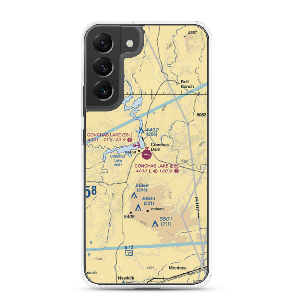Conchas Lake Airport (E89) VFR Sectional Samsung Case Samsung Galaxy S22 Plus model shown