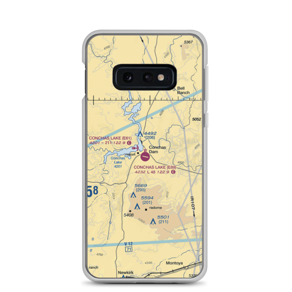 Conchas Lake Airport (E89) VFR Sectional Samsung Case Samsung Galaxy S10e model shown