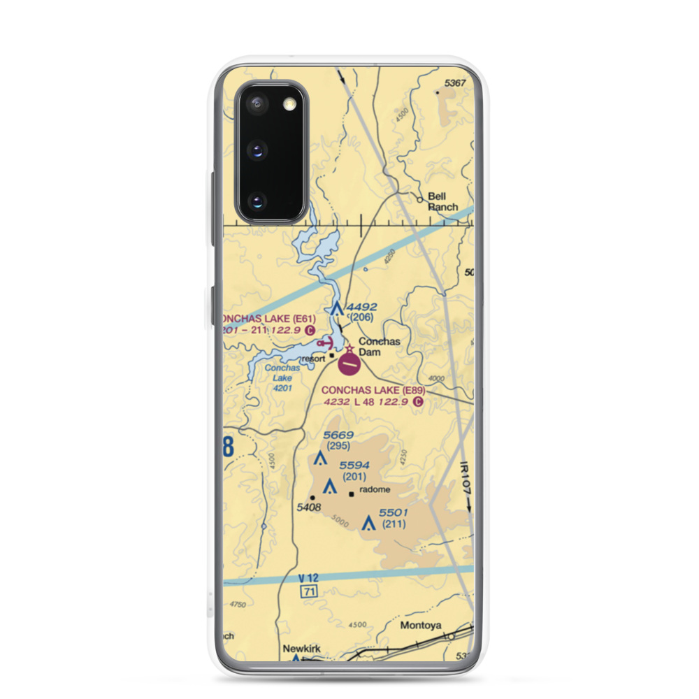 Conchas Lake Airport (E89) VFR Sectional Samsung Case Samsung Galaxy S20 model shown