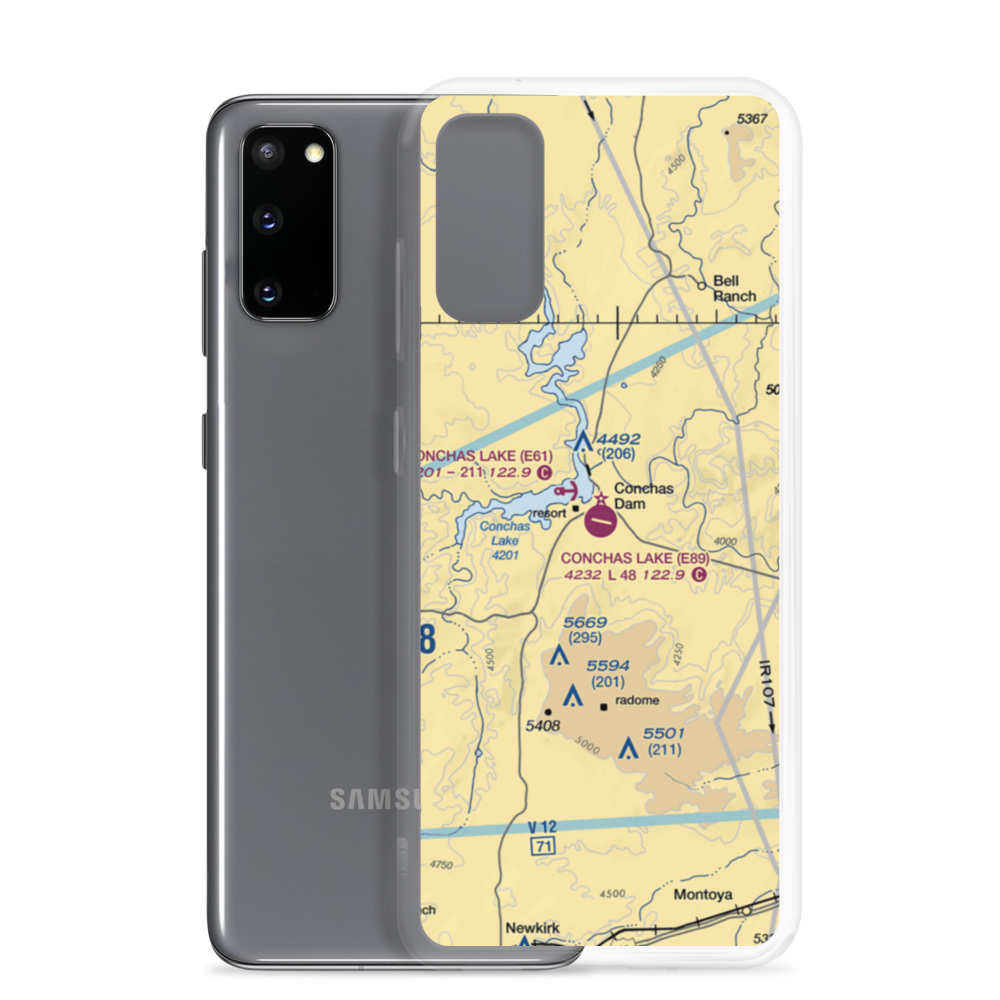Conchas Lake Airport (E89) VFR Sectional Samsung Case Samsung Galaxy S20 model shown