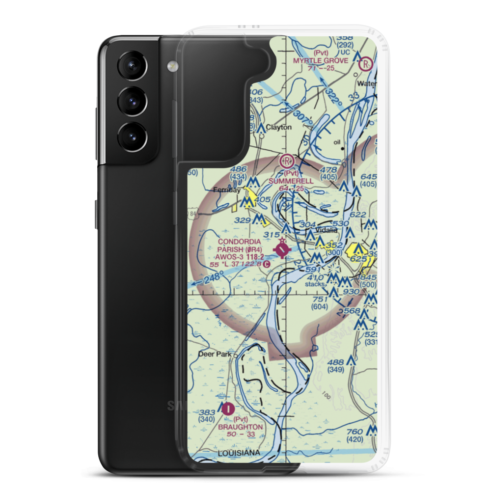 Concordia Parish Airport (0R4) VFR Sectional Samsung Case Samsung Galaxy S21 Plus model shown
