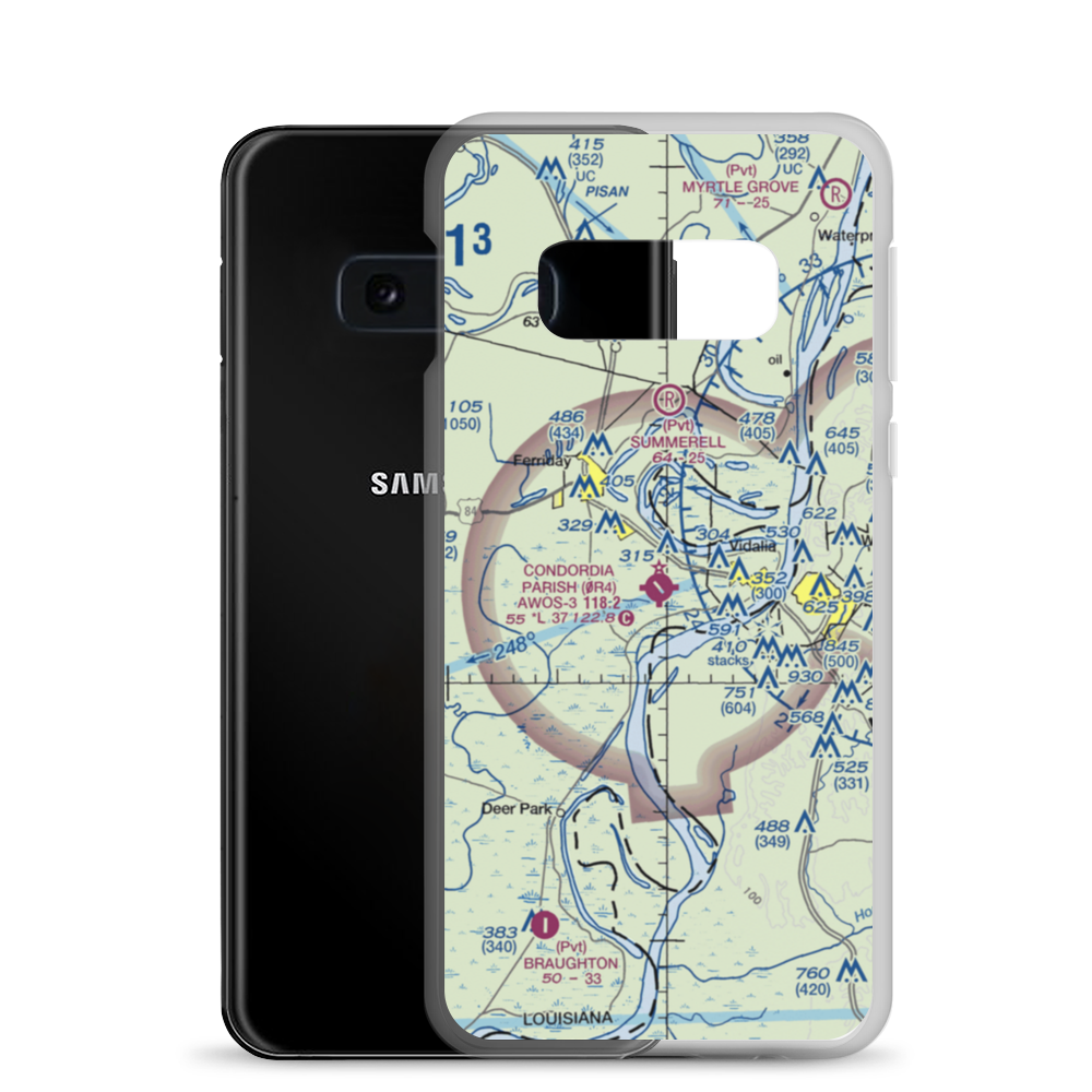 Concordia Parish Airport (0R4) VFR Sectional Samsung Case Samsung Galaxy S10e model shown