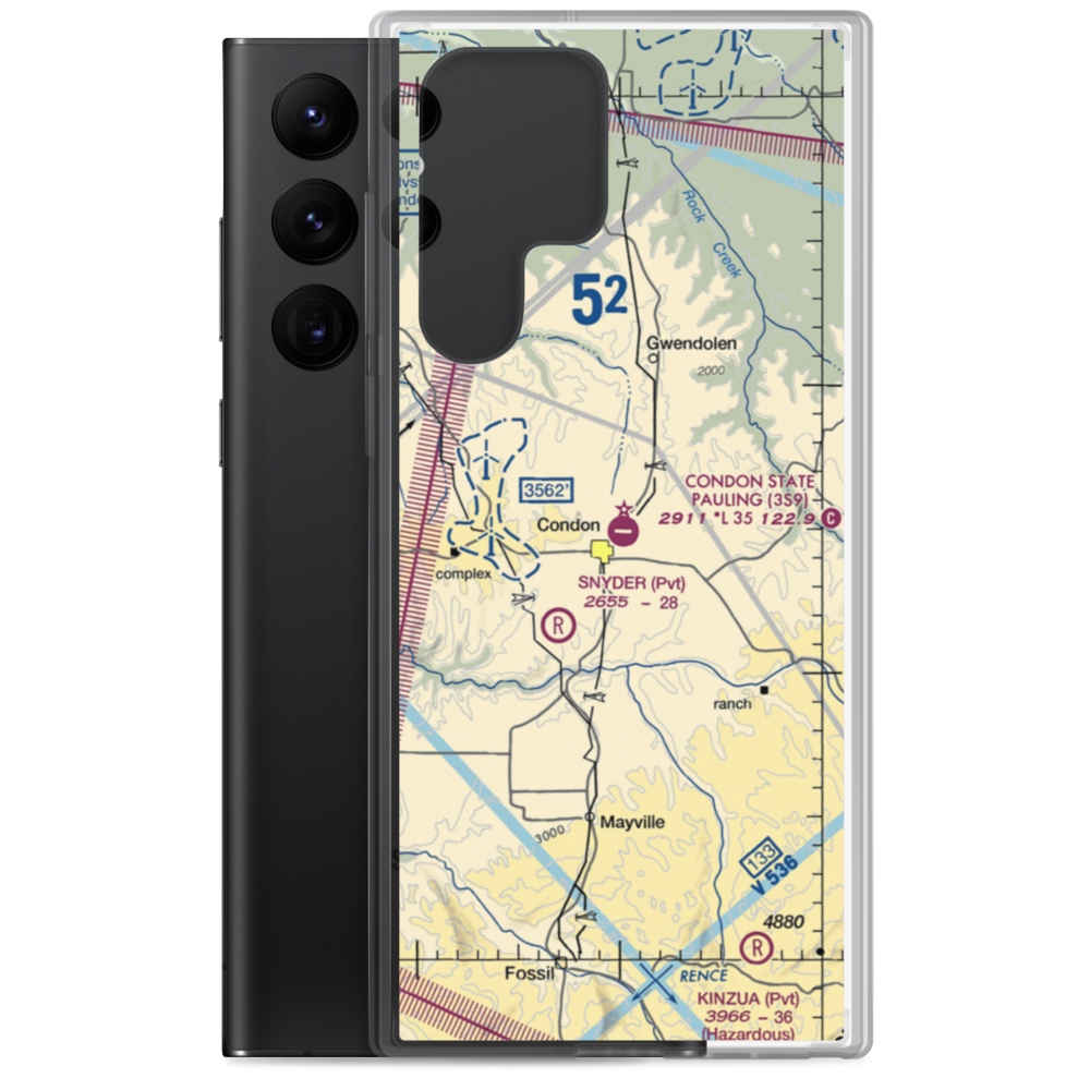 Condon State Pauling Field (3S9) VFR Sectional Samsung Case Samsung Galaxy S22 Ultra model shown