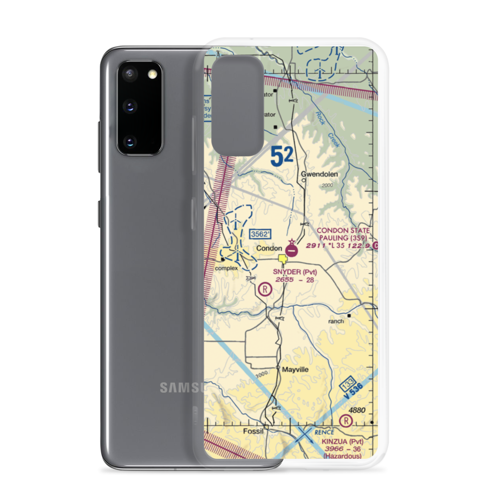 Condon State Pauling Field (3S9) VFR Sectional Samsung Case Samsung Galaxy S20 model shown