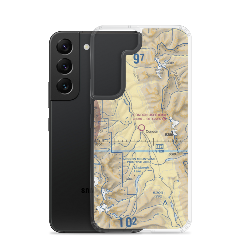 Condon US Forest Service Airport (S04) VFR Sectional Samsung Case Samsung Galaxy S22 model shown