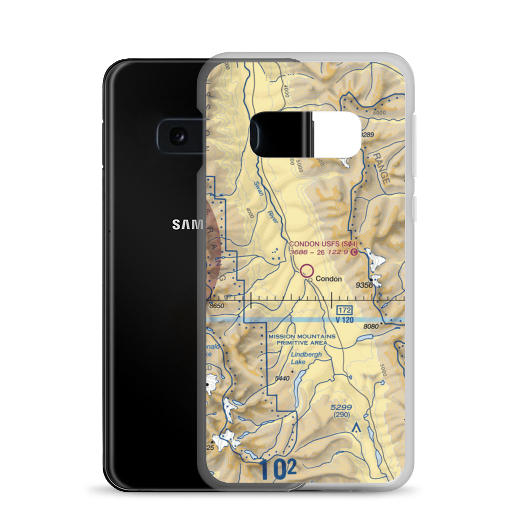Condon US Forest Service Airport (S04) VFR Sectional Samsung Case Samsung Galaxy S10e model shown