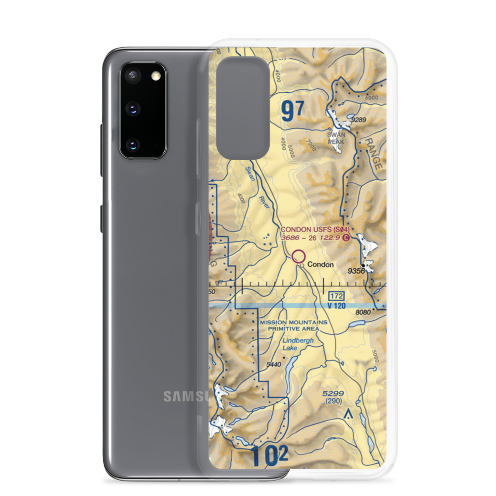Condon US Forest Service Airport (S04) VFR Sectional Samsung Case Samsung Galaxy S20 model shown