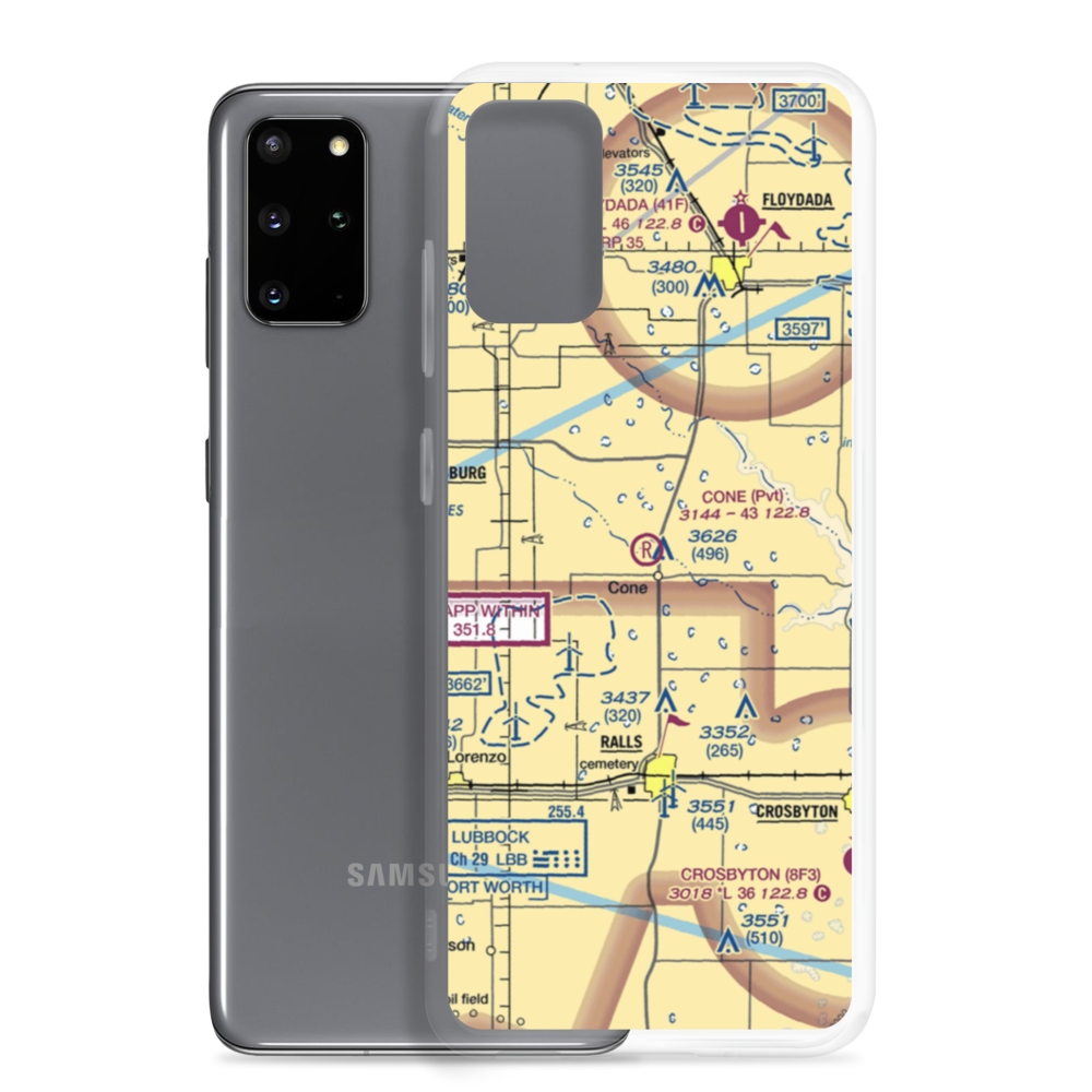 Cone Airport (30TE) VFR Sectional Samsung Case Samsung Galaxy S20 Plus model shown