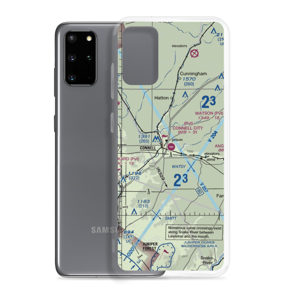 Connell City Airport (WA14) VFR Sectional Samsung Case Samsung Galaxy S20 Plus model shown