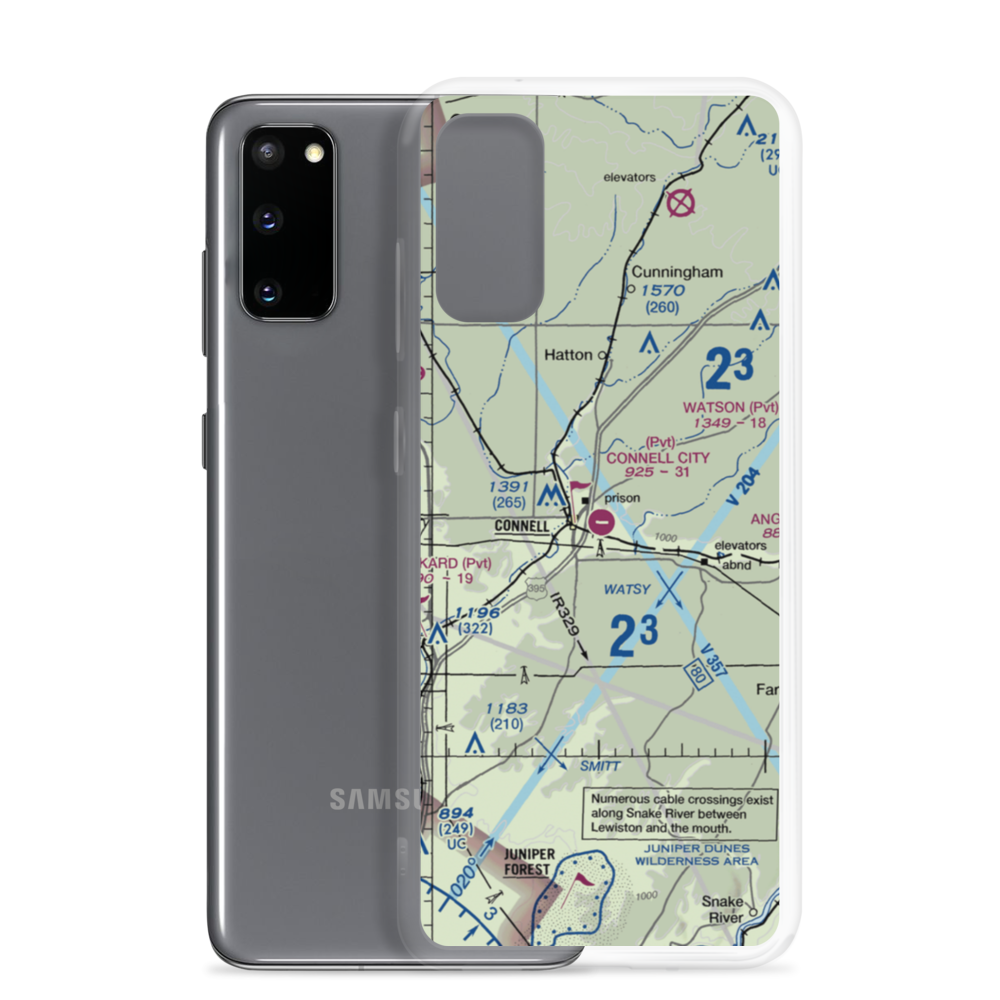 Connell City Airport (WA14) VFR Sectional Samsung Case Samsung Galaxy S20 model shown
