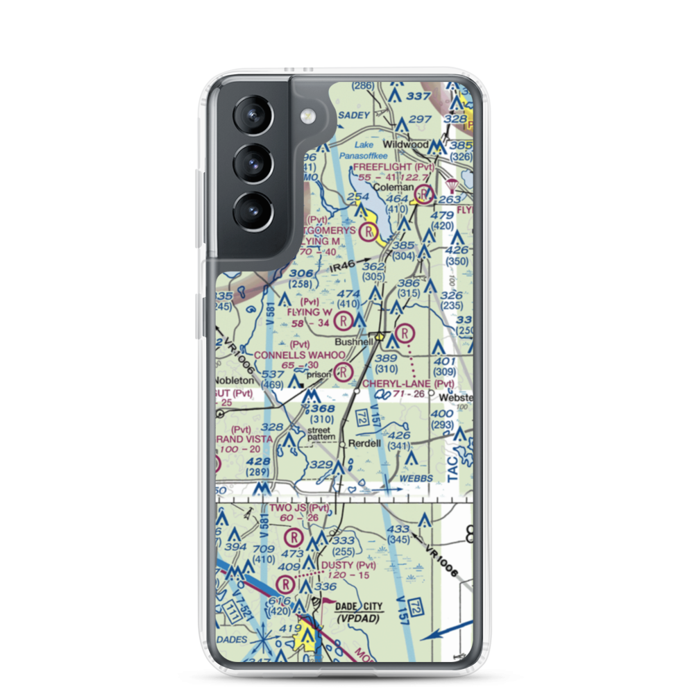 Connell's Wahoo Airport (25FL) VFR Sectional Samsung Case Samsung Galaxy S21 model shown