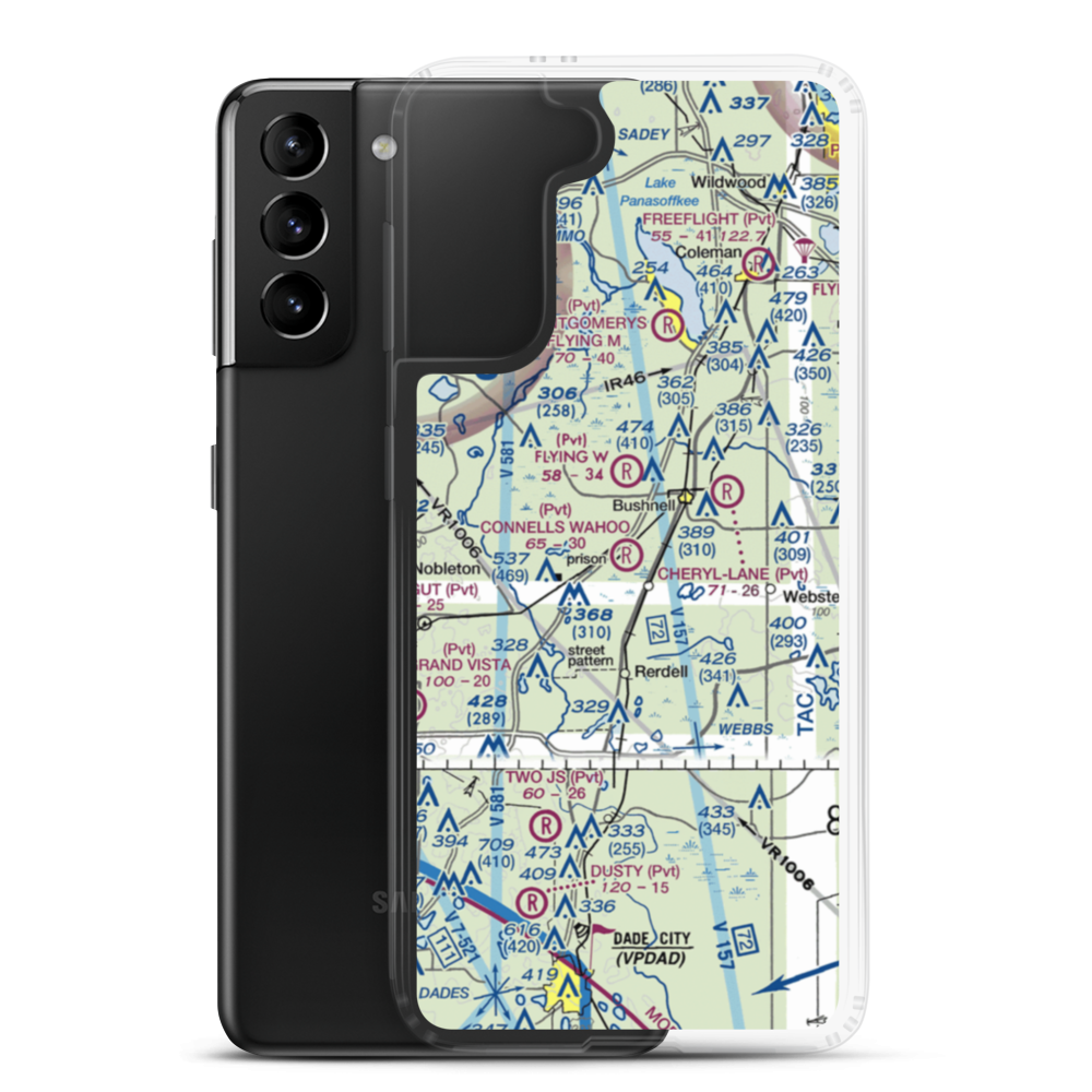 Connell's Wahoo Airport (25FL) VFR Sectional Samsung Case Samsung Galaxy S21 Plus model shown