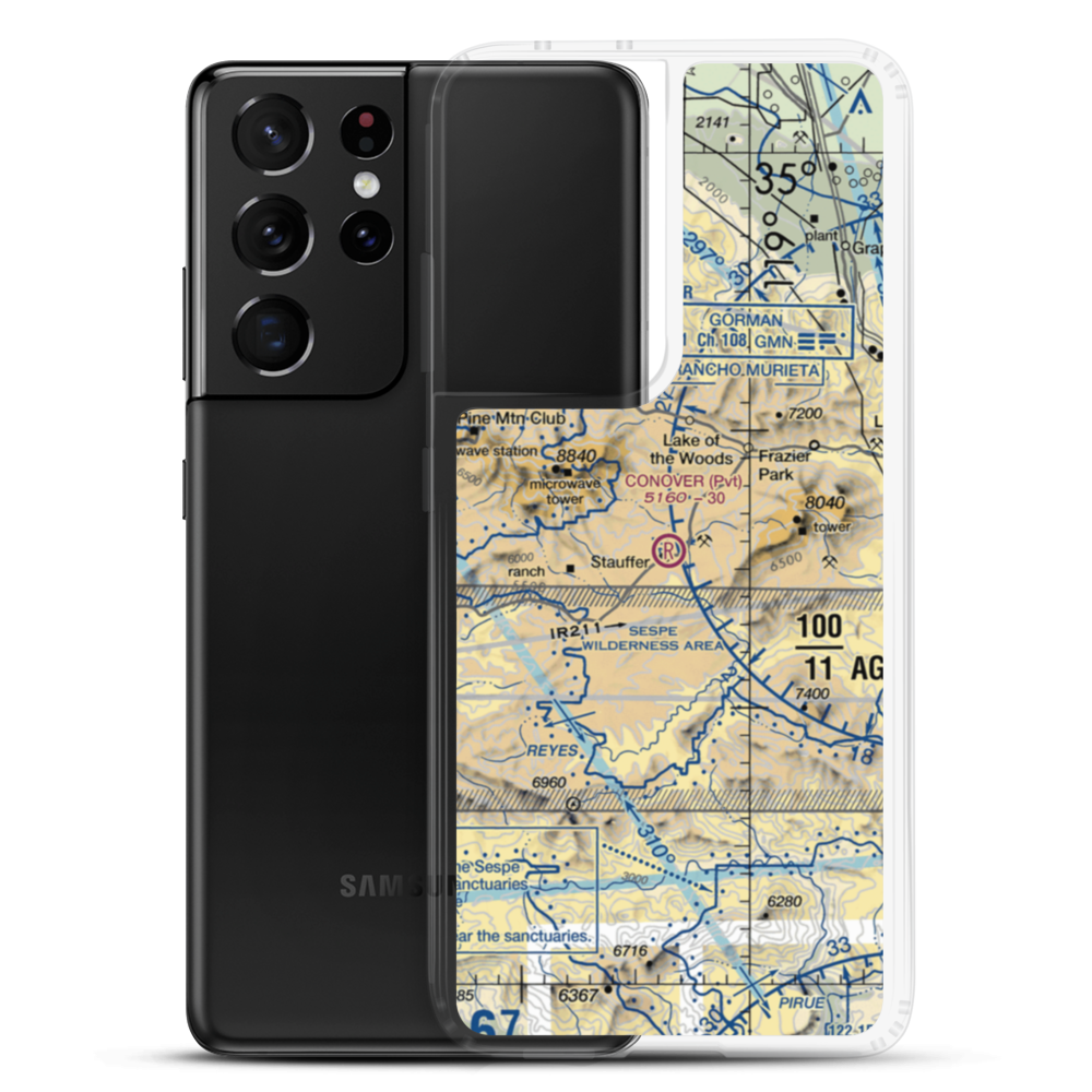 Conover Air Lodge Airport (02CL) VFR Sectional Samsung Case Samsung Galaxy S21 Ultra model shown