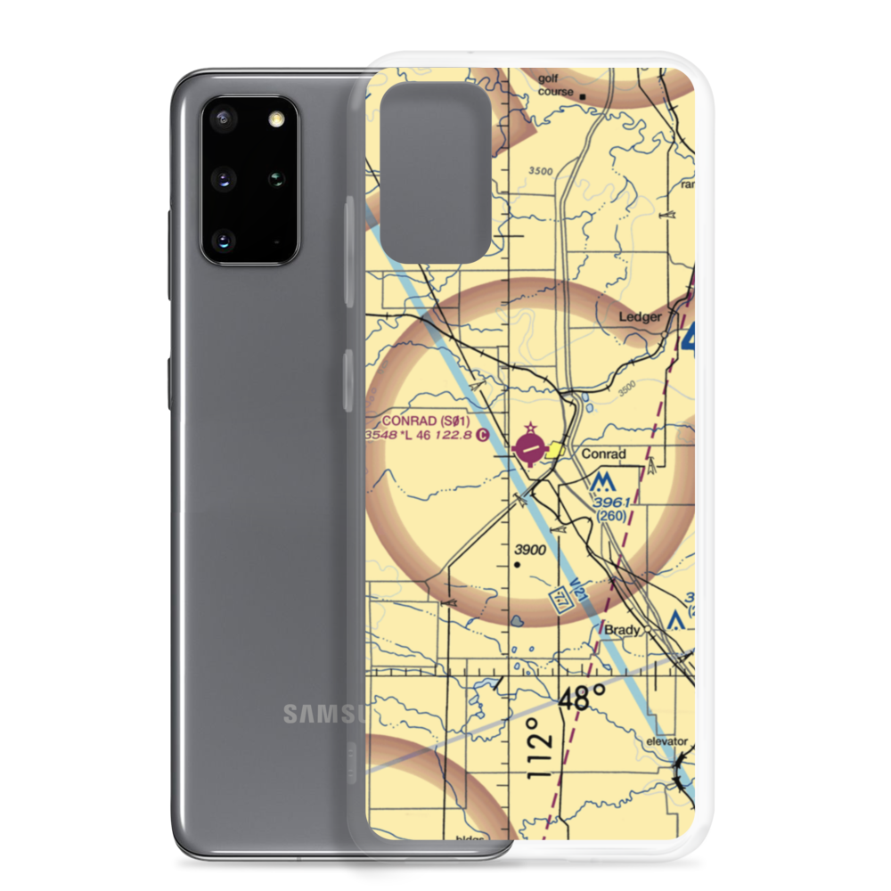 Conrad Airport (S01) VFR Sectional Samsung Case Samsung Galaxy S20 Plus model shown