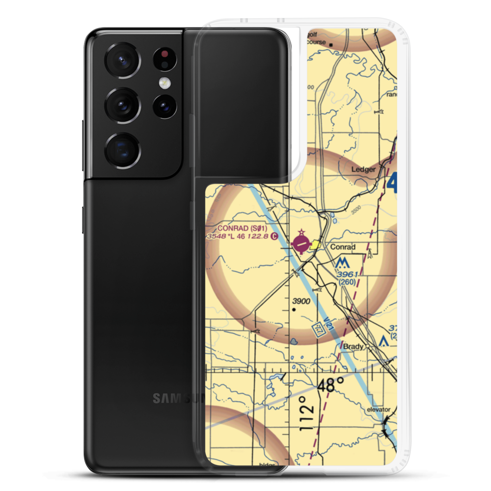 Conrad Airport (S01) VFR Sectional Samsung Case Samsung Galaxy S21 Ultra model shown